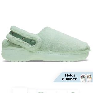 Crocs Fuzzy Mint Green Clogs